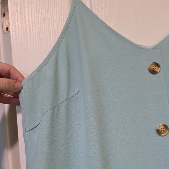 Light Blue Button-Front Midi Dress - Picture 3 of 6